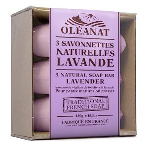 Oleanat French Lavender Soap Bars 3x150g (mOrganics Beauty (UK), neuf)