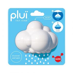 MOLUK Pluï Jouet de Bain Nuage de Pluie pour Tout-Petits à partir de 1 an | Plastique ABS sûr | Jouet de Bain idéal pour bébés | Couleur : Blanc, Petite Taille (Nappeez Ltd, neuf)