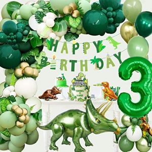 Decoration Anniversaire Dinosaure Garcon, Anniversaire 3 an Decoration Garcon, Ballon Dinosaure Anniversaire, Deco Dinosaure Anniversaire, Ballon 3 Ans Kit Anniversaire Fête Garçon (xiangcuili, neuf)