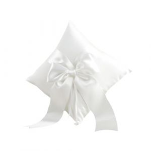 Coussin pour alliances avec nœud en Ruban Ivoire - pour Bague de Mariage - Tiare de Mariage - Fournitures de Mariage décoratives (cheng juan1, neuf)