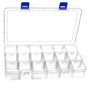 DARUITE Boite Rangement Plastique Compartiment, Boite Compartiment, Petite Boîte de Rangement Transparente Boite Plastique pour Perles, Boucles Doreilles, Outils, Crochet de Pêche, 18Grids (DFT TECHNOLOGY CO, neuf)