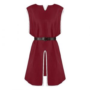 Gefomuofe Gilet médiéval pour homme, lilas, costume médiéval, Halloween, tunique, chemise à lacets, sans manches, manteau, costume victorien, lilas, veste de cosplay, H vin, XL (SDFKLJV, neuf)
