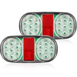 SPARKMOTO 2 x Feux de Arriere Remorque LED 12V, 5 Fonctions Précâble Feux à LED pour remorque tracteur agricole,camion,Feux stop position clignotant, éclairage de plaque d'immatriculation, Réflecteur (SPARKMOTO, neuf)