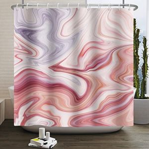 Ttincceer Rideau de Douche en Marbre Rose Violet 180x200cm - Ombre Aquarelle Imperméable, Abstrait de Luxe pour Salle de Bain et Baignoire (Zhanghaostore, neuf)