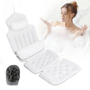 Yuning Coussin Baignoire Corps Complet,134x41cm Coussin de Bain pour Le Corps,Tapis de Baignoire &eacute;pais avec Ventouses,Matelas de Bain avec Appuie-T&ecirc;te et Supports pour Le Corps,Oreiller de Baignoire (CARPATHIAN VISIONS 2025 S.R.L., neuf)