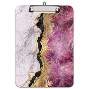 Hnogri porte bloc a4 avec pince, Plastique dur, Clipboard A4 dessin de mode, Planchettes &agrave; pince et porte-formulaires, 32CM x22CM, Or rose (Hnogri- FR, neuf)
