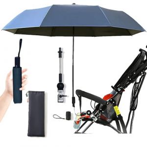 Nakazawa ombrelle poussette, ombrelle poussette universelle universel, Réglable pour tous les modèles de poussettes, ombrelle anti uv poussette.(bleu foncé) (diancaodengmaoyi, neuf)