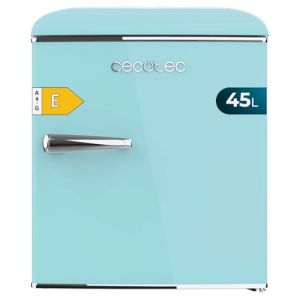 Cecotec Mini Frigo Bolero CoolMarket TT Origin 45 Blue. Réfrigérateur de Table Rétro, 45L, 55 cm de Haut et 44,7 cm de Large, Classe Énergétique E, Bac à Glaçons et Poignée Chromée, Bleu (Cecotec, neuf)