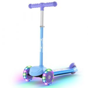BremToy Trottinette Enfant 3 Ans, Trottinette Enfant avec Plateau Lumineux et Roues LED PU, Hauteur R&eacute;glable sur 4 Niveaux, Freinage R&eacute;actif, L&eacute;g&egrave;re, Trotinette Enfants pour D&eacute;butants de 3 &agrave; 8 Ans (EU FAN Plus, neuf)
