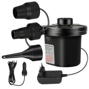 USHOP Pompe à Air Électrique Gonfleur Dégonfleur,Gonfleur de Matelas Gonflable pour la Maison et la Voiture,Gonfleur Électrique avec 3 Buses d'air pour Matelas Camping,Piscine Gonflable (HADALA YYDS Kft., neuf)