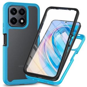 ILING Coque pour Honor X6b, 360&deg; Int&eacute;grale Protection Transparent Tr&egrave;s Mince Antichoc &Eacute;tui avec L'&eacute;cran Int&eacute;gr&eacute;, Prime Dur PC + Silicone TPU Bumper Housse (Bleu Clair) (Wanten, neuf)