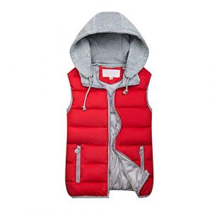 WZYYDS Doudoune Sans Manches Femme Capuche Zipp&eacute; Veste Duveteuse Gilet Sans Manche Femme Courtes Veste Matelass&eacute;e L&eacute;g&egrave;re Manteau Femme Hiver Chic Chaude Blouson (WZYYDS, neuf)