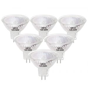 Ampoules Halog&egrave;nes MR16, 50 W 12 V MR16 GU5.3 Spot halog&egrave;ne, blanc chaud, Lot de 6 (VINBE, neuf)