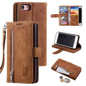 UEEBAI Coque pour iPhone 6/iPhone 6S, Etui en Cuir PU Portefeuille R&eacute;tro Antichoc Flip Case Anti-Choc Housse avec Fentes de Cartes Fonction Support, Fermeture Magn&eacute;tique - Brun (UEEBAI, neuf)