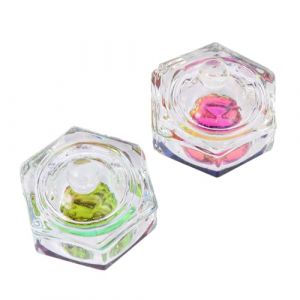 HAMPPLIES 2 pi&egrave;ces Tasses Cristal Transparentes pour Nail Art R&eacute;cipient Liquide Ongles avec Couvercle et Facile &agrave; Nettoyer Usage Professionnel et Domestique (Chfaan, neuf)