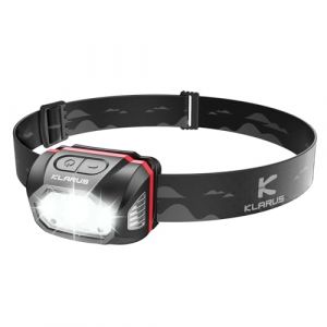 KLARUS HM1 Lampe Frontale USB C Rechargeable 440 Lumens avec Détecteur de Mouvement, Torche frontale LED IPX6 étanche pour la course, le camping, la randonnée, la chasse（2pcs） (Klarus® EU Store, neuf)