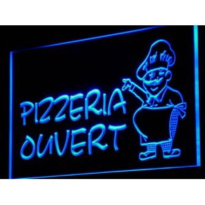 Enseigne Lumineuse j188-b Pizzeria Ouvert OPEN Pizza Shop Neon Light Sign (ADV PRO, neuf)