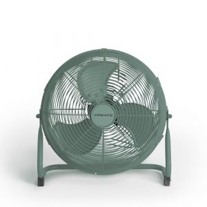 CREATE / AIR FLOOR RETRO/Ventilateur de sol industriel vert sauge / 12 pouces, débit d'air puissant, 3 vitesses, silencieux, léger, pieds antidérapants. (CREATE, neuf)