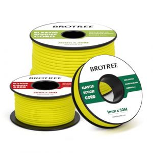 Brotree Cordon Elastique Corde Élastique 1mm x 10m Fil Elastique Couture Sandow Elastique Rond pour Bracelet, Couture, Perle, Collier, Bijoux, Chapeaux, Tente et Sac Dos - Jaune Fluo (Brotree EU, neuf)