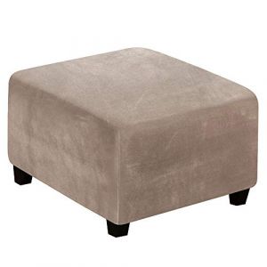 Housse de Pouf carré Housse de Protection pour Repose Pied Housse Repose Pied Housse de Pouf Housse ottomane en Velours Extensibles Marron b (CHNSHOME-FR, neuf)