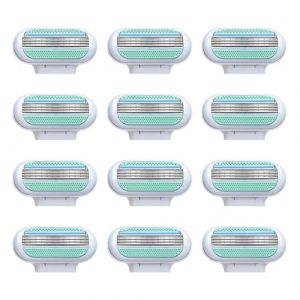 Pack de 12 Recharges De Lames Pour Femme Compatible avec Venus, 3 Lames rasoir en Acier Inoxydable avec Bande Lubrifiante, Remplacement pour Rasoirs Venus, Rasage Pr&eacute;cis et Doux (pingdingshankaifeijianshegongchengyouxiangongsi, neuf)