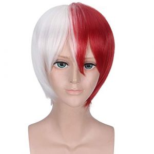Mon héros académique Todoroki Shoto femmes Tsuyu Asui jouer perruque Cosplay Costume Boku pas de héros académique vert noir cheveux perruques + casquette de perruque taille unique Shoto Todoroki per (good stuff A, neuf)