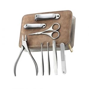 Homoyoyo Set De Coupe-ongles Acier Inoxydable Pour Ongles Incurv&eacute;s Et Outils De Manucure P&eacute;dicure Kit Professionnel Avec &Eacute;tui Cuir Pu Pour Adultes (Alda Jin, neuf)