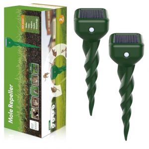 Shiptree Anti Taupe, R&eacute;pulsif Taupe, Anti Taupe Solaire Vibration et Ultrasons pour Repousser Taupes, Serpent, &Eacute;cureuils terrestres-Lot de 2 (Villak, neuf)