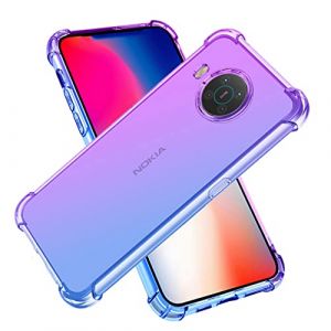 SEAHAI Coque pour Nokia X10 / Nokia X20, Étui en Gradient Color Très Mince TPU Case Cover, Housse de Transparente Antichoc Souple Silicone Bumper, Violet/Bleu (Liner-EU, neuf)