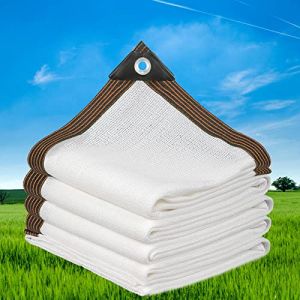 Toile Ombrage Voile D'ombrage pour Patio et Brise Vue Balcon 2x5m Net Ombrage en HDPE Filet D'ombrage Extérieur ，Toile de Protection Solaire Rectangulaire et Brise Vent Cloture 12-Pin Pare Soleil (DGSFES, neuf)