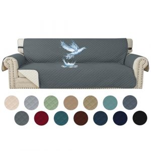YSTELLAA Impermeable Housse Canapé 4 Places, Housse De Canapé avec Accoudoirs, Universelle Protege Canape, Répulsif Liquide, Antidérapante Épaissi, Protection Griffures, Gris Foncé (YSTELLAA, neuf)