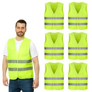 ROTKUSZ 6 Pi&egrave;ces Gilet Haute Visibilit&eacute;, Gilet de S&eacute;curit&eacute; R&eacute;fl&eacute;chissant pour Conducteur, Ouvrier (Promo Holding, neuf)