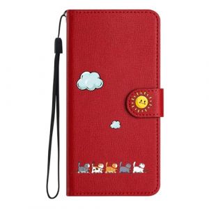 Jeffene Coque Portefeuille pour Samsung Galaxy S10 Lite (6,7"),&Eacute;tui &agrave; Rabat Housse en Cuir,Chat Pochette Carte Magn&eacute;tique de Protection Cover Case Antichoc pour Samsung Galaxy S10 Lite,Rouge (LUKASI, neuf)