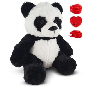 Message in a Cuddle Câlins avec Votre Message Vocal [Microphone + MP3] | Peluche Panda 45cm | Enregistreur Vocal Inc. | Votre Voix | Présent: Valentine - Anniversaire - Naissance - Fête des Mères (Onesie Wonderland, neuf)