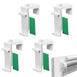 YIPFEN 4 pi&egrave;ces Support &Agrave; Pince Long Pour Stores Enrouleurs Doubles, Fixation Rideau Sans Percage, Store Sans Percage Fenetre PVC, Store Percage Pour Stores Enrouleur Duo Stores V&eacute;nitiens (shengguangshangmao., neuf)