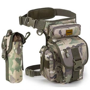 Jueachy Sac de Jambe Polyvalente - Sacoche de Cuisse P&ecirc;che Banane Molle Tactique Militaire, Sac Banane Multifonctionnel Imperm&eacute;able pour Ext&eacute;rieur Moto Voyage Chasse Randonn&eacute;e Escalade - Sac &agrave; Outils (Jueachy-EU, neuf)