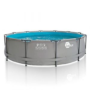 your GEAR Piscine à cadre en acier - Différents modèles/tailles - Ronde, rectangulaire ou carrée - 70-122 cm de haut - Avec cadre en acier - 300 x 200, 300 x 300, 400 x 200, Ø 366 cm, Ø 457 cm (CampOutGmbH, neuf)