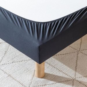 Cache-sommier Coton Jersey Noir 100x200 (LEMATELAS, neuf)
