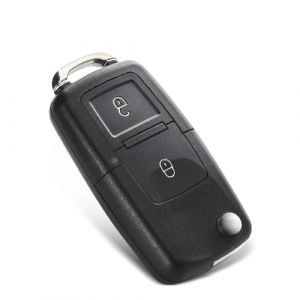 HooRLZ Coque Clé VW, Compatible pour VW Golf 4 5 6 Polo Bora Passat Touran MK4 Skoda Seat Leon Clé, TéLéCommande VW Bora, Boitier Clé VW Golf 4 - 2 Boutons (HooRLZ, neuf)