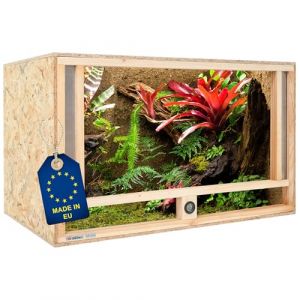 ITA Terrarium Bois 120x60x60 cm avec Ventilation Frontale & hygrom&egrave;tre int&eacute;gr&eacute; - Terrarium en Bois OSB-3 - pour Reptiles, Serpents, Amphibiens - Produit UE, certifi&eacute; FSC (ITA HOME AND GARDEN, neuf)