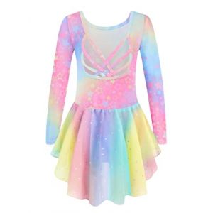 Arshiner V&ecirc;tements de Ballet Robes de Ballet pour Filles Costume de Ballet en Coton pour Enfants Robe de Danse Arc-en-Ciel Corps de Danse avec Robe de Ballerine Tutu 5-6 Ans (Arshiner Store, neuf)