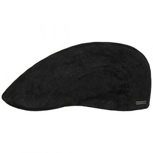 Stetson Casquette en Cuir Madison Homme - Gavroche D'Ete avec Visiere, Doublure Hiver Automne Printemps Ete Printemps-ete - L (58-59 cm) Noir (SHOES.PLEASE., neuf)