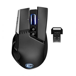 EVGA Souris de Jeu sans Fil X20, sans Fil, Noire, Personnalisable, 16 000 DPI, 5 profils, 10 Boutons, Ergonomique 903-T1-20BK-KR (Fast Media Ships From USA, neuf)