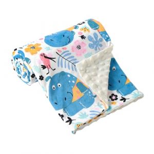 iEvolve Couvertures de lit pour Chambre de bébé Mini Couverture Double Couche Ultra Douce Couverture Couvertures de réception Cadeaux de Douche(Hippo,80 * 120cm) (iEvolve Baby World, neuf)