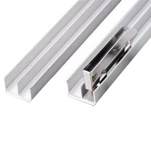 Serenitison Rail Porte Coulissante Double,Syst&egrave;me de Rail pour Portes Coulissantes en Verre,Rail Porte Coulissante Double,pour Armoire,Vitrines,Meubles,R&eacute;sistant &agrave; la Rouille,R&eacute;sistant aux Rayures (Zhuhaiyan, neuf)