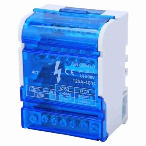 Boîte de Distribution de Rail Din 125A/500V, 407 Boîte, 4 IN 24 OUT, Répartiteur Étagé Tétrapolaire, Boîte de Jonction à 4 Niveaux pour Génie Électrique (Luoyuuk, neuf)