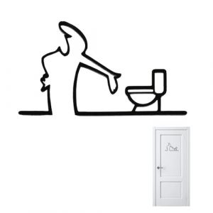 ARYIMYDP Stickers WC Humoristiques 15.8x8.2 cm - Signal&eacute;tique Toilettes Autoadh&eacute;sive pour Int&eacute;rieur/Ext&eacute;rieur, Plaque de Propret&eacute; avec D&eacute;coration Salle de Bain pour Restaurant Bureau &Eacute;cole (UIRYFAZHANYOUXIANBAODAN, neuf)