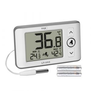 TFA Dostmann LT 202 TFA 30.1052 Thermom&egrave;tre num&eacute;rique professionnel avec sonde filaire Blanc avec piles (Wetterladen - Freizeit- und Sportartikel, neuf)