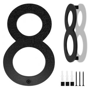 Numéro de Maison Grande Taille Noire, 20cm, Plaque Flottante de Numéro de Maison, Numéro de Rue/Porte en Plastique ABS Effet 3D pour Bureaux, Boîtes Aux Lettres, Garages (Numéro 8) (ShenZhenWenChangXiMaoYiYouXianGongSi, neuf)