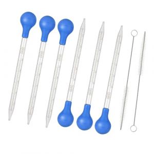 Pipettes en Verre 6 pcs Pipette Graduée en Verre 10ml Liquide Pipettes Dropper, Compte Goutte, Graduées Dropper, Pipette de Transfert, Liquide Droppers pour Parfum Laboratoire (Tuyethjkd, neuf)